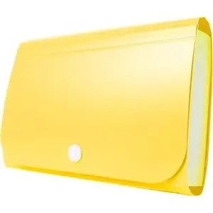 Accordion mini organizer folder Tetis AL429TET yellow, PP plastic, compact document sorter
