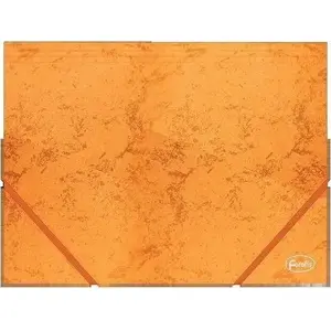 Cardboard A4 document folder with elastic closure, Panta Plast (model 492122), orange