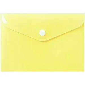 Document envelope A6 Biurfol PP pastel yellow — transparent plastic sleeve for papers