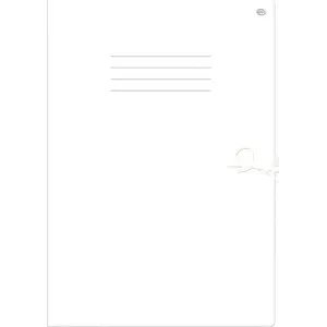 Folder with ties INTERDRUK A4+ white with ruled lines, pack of 10