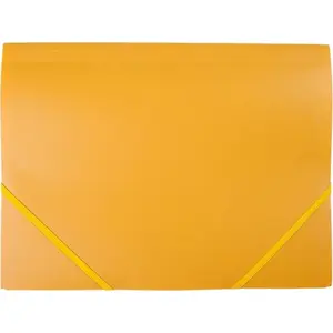 Plastic A4 document folder with elastic closure, D.Rect (yellow) — D.Rect 349223