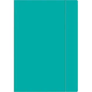 Document folder with elastic strap INTERDRUK A4+ Fluo turquoise (10 pcs)