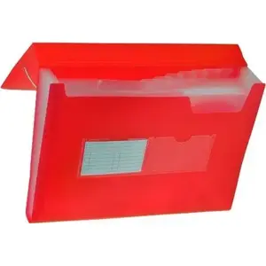 Accordion Expandable File Folder Tetis Teczka harmonijkowa PP with elastic corner A4 13 pockets - red
