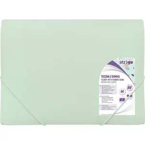 Folder with Elastic Strap A4 Strigo — PP Pastel Mint, document organizer