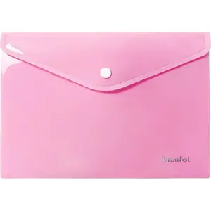 Envelope folder with snap closure Biurfol A5 polypropylene pastel – A5 document sleeve