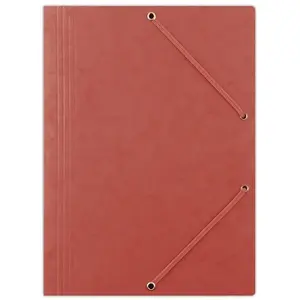 Document folder Donau A4 preszpan 3-flap with elastic, 390 gsm, red