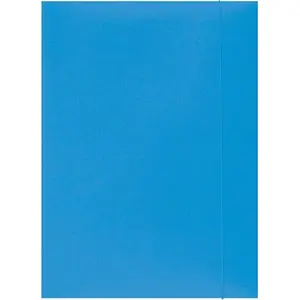 Office Products folder with elastic closure, cardboard A4, 300 gsm, 3-pocket, light blue