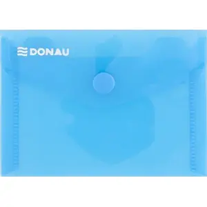 Envelope folder Donau A7 PP with snap fastener, 180 µm, blue