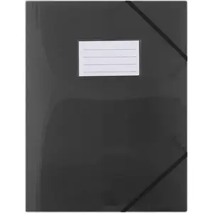 Folder with elastic Donau DONAU tc 3460279, PP A4, 480 µm, 3-flap, semi-transparent black
