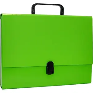 Document box folder Office Products A4 5cm with handle and zipper light green