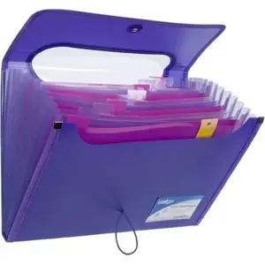 Document folder Strigo A4 with 12 dividers, V-file, purple