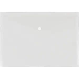 Document wallet envelope with snap closure Biurfol A5 polypropylene translucent white