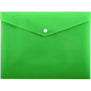 Envelope with snap closure Penmate A4 PP-113 green, plastic document envelope