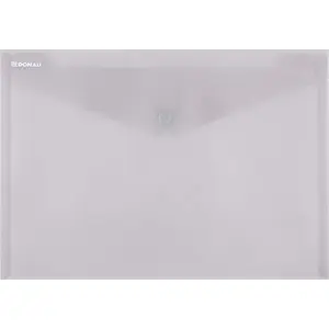 Envelope folder Donau with snap fastener, PP plastic A4, 180 µm, smoky