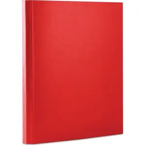 Document folder with hook-and-loop fastener, office products, A4, 4 cm spine, 3-compartment, red
