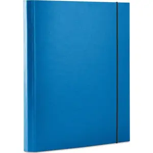 Office Products folder with elastic band, PP A4/30, 3-section, blue