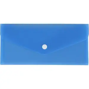 Envelope Folder with Snap Closure Biurfol DL 21 x 9.9 cm, PP, Blue