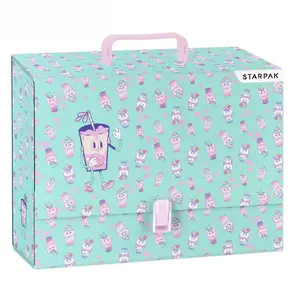Folder with Handle STARPAK A4, 95 mm Spine, Bubble Tea Design