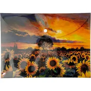 Plastic envelope folder TEKA Teczka kopertowa PP A4 with sunflower print (A4, PP)