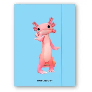 Folder A4+ with Elastic Band Narcissus Teczka — Teddies & Axolotl design