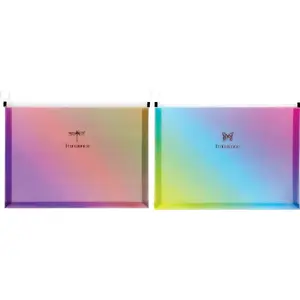 Document envelope pouch Panta Plast Koperta A4 with zip, glitter rainbow mix