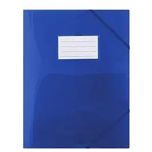 Document folder Donau A4 with elastic band and front pocket, blue