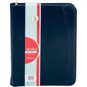 Portfolio folder Antra Teczka A4 709 navy blue with zipper, A4 document holder