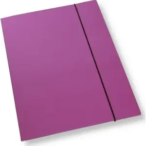 Папка A4 с резинкой, Office Products — лакированная фиолетовая, 350 г/м², 10 шт.