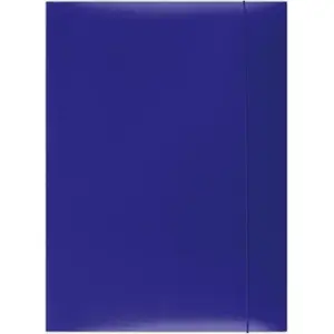 Document folder with elastic Office Products A4, 350 gsm cardboard, 3-flap, blue