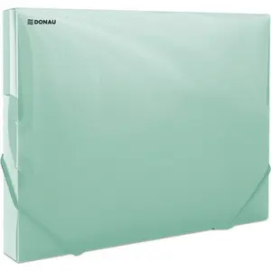 Document folder with elastic Donau Teczka z gumką przestrz. DONAU A4/30 PP 700µ transparent green