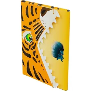 Folder with Elastic Strap Monumi Teczka A4 - Tiger Pattern, A4 document organizer