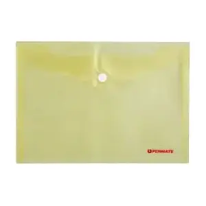 Envelope with snap fastener Penmate A5 yellow – document holder, reusable plastic