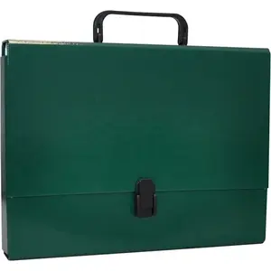 Folder-box Office Products PP A4, 5 cm spine, with handle and zipper, green
