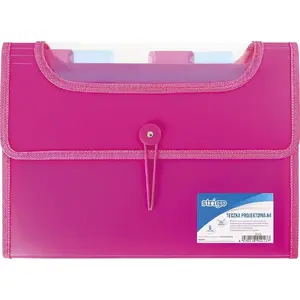 Folder A4 with 6 dividers Strigo model 304046, V-file, pink