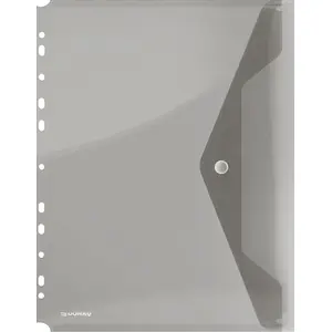 Envelope folder Donau with snap closure, PP A4, 200 µm, euro-perforation, smoky