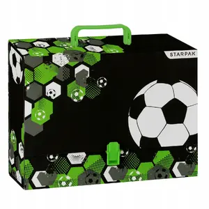Folder with handle STARPAK A4, 95 mm spine, football design, model STK TEC166