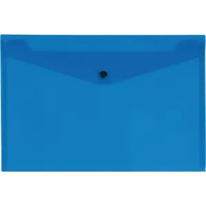 Document folder Donau A4 transparent blue with snap closure, 235×330×0.18 mm