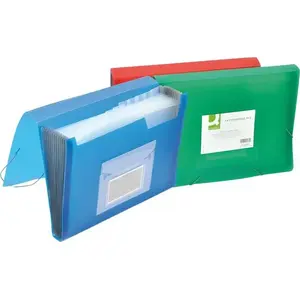 A4 expanding file with elastic closure Q-Connect, transparent red
