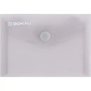Envelope folder Donau with snap fastener, PP plastic A7 size, 180 µm, smoke