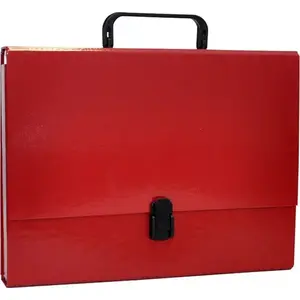 Document box-folder Office Products A4 5 cm with handle and zipper, burgundy