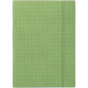 Document folder Donau FEP06, cardboard A4 folder with elastic closure, 400 gsm, 3-panel, green check