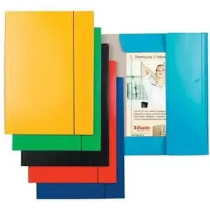 A4 Document Folder with Elastic Strap ESSELTE 10K023B — Red Lacquered Cardboard