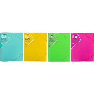 Document folder box with elastic closure Astra — PP neon mix