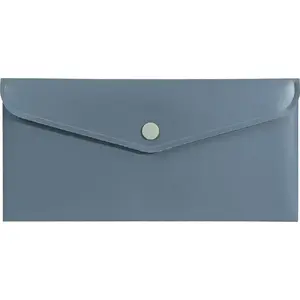 Document envelope with snap Biurfol DL 21 x 11 cm, PP soft-touch, grey