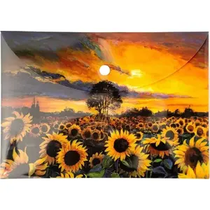 Document folder TEKA Teczka kopertowa PP A5 with sunflower design, A5 size, polypropylene