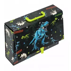 Folder with Handle STARPAK A4 95 mm spine DINO GLOW plastic document carrier