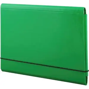 Folder with elastic closure Penmate A4, folded spined design, green