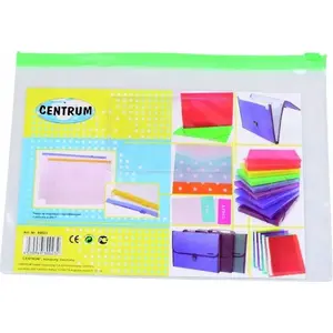 Zip A5 Document Pouch Centrum CE80023 transparent with zipper for papers and small items