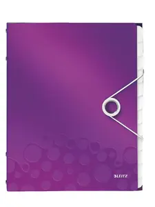ESSELTE Leitz Divider Book WOW PP 12 tabs A4 Metallic Purple, 265×320×17 mm