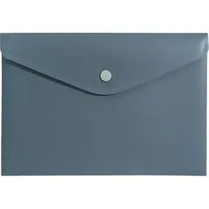 Folder envelope with snap Biurfol A5 polypropylene (PP) gray soft-touch — envelope folder for documents